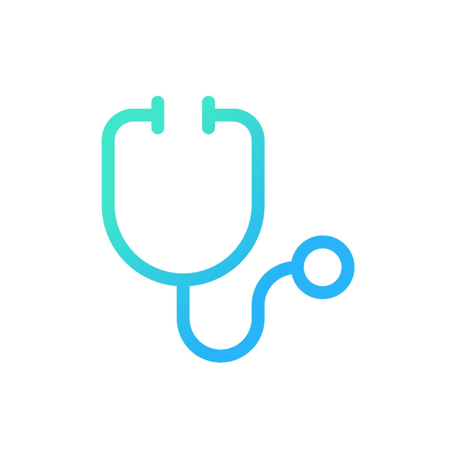 Stethoscope pixel perfect gradient linear ui icon. Medical examination