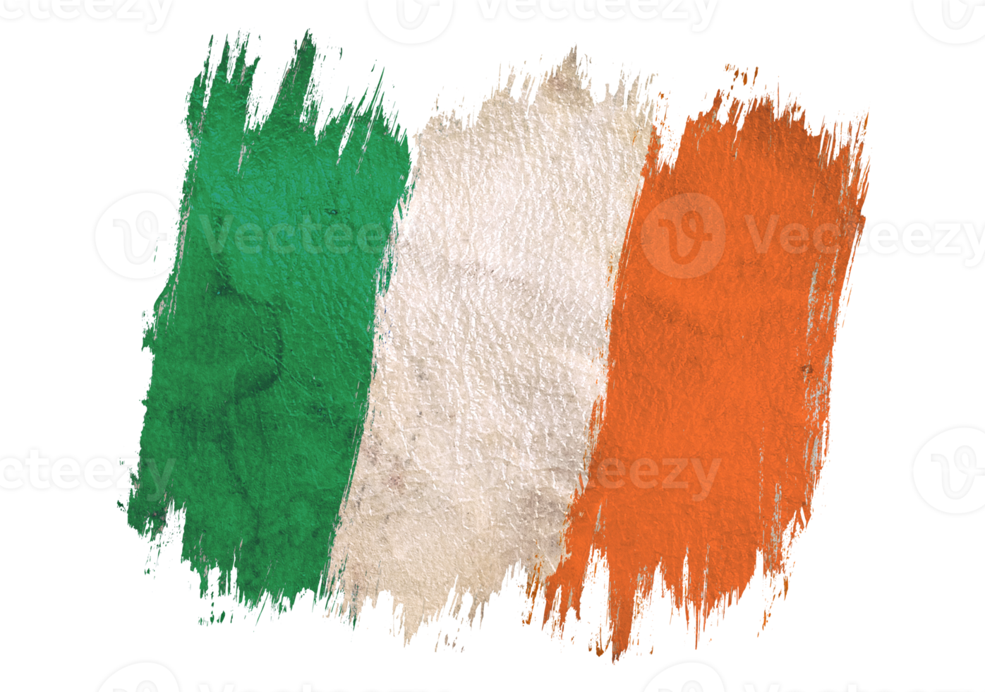 Vintage flag of Ireland. Irish flag png