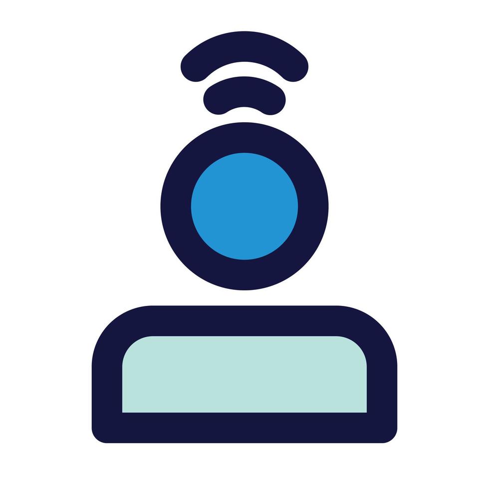 user of network connection fill icon style vector