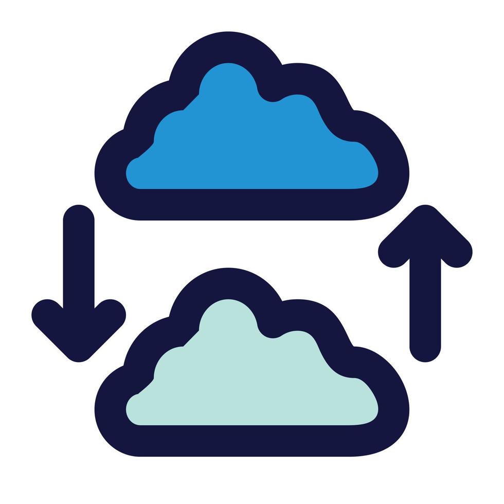 cloud connection of network connection fill icon style vector