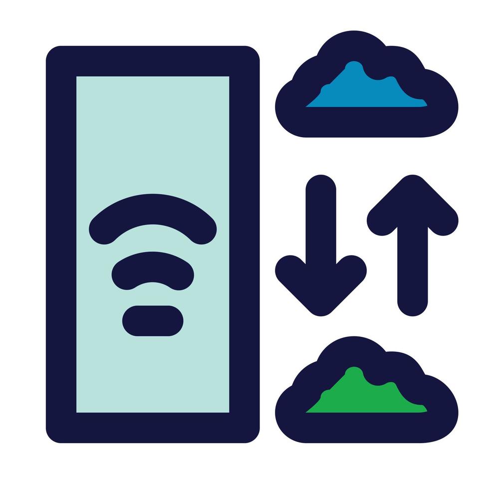 server cloud of network connection fill icon style vector