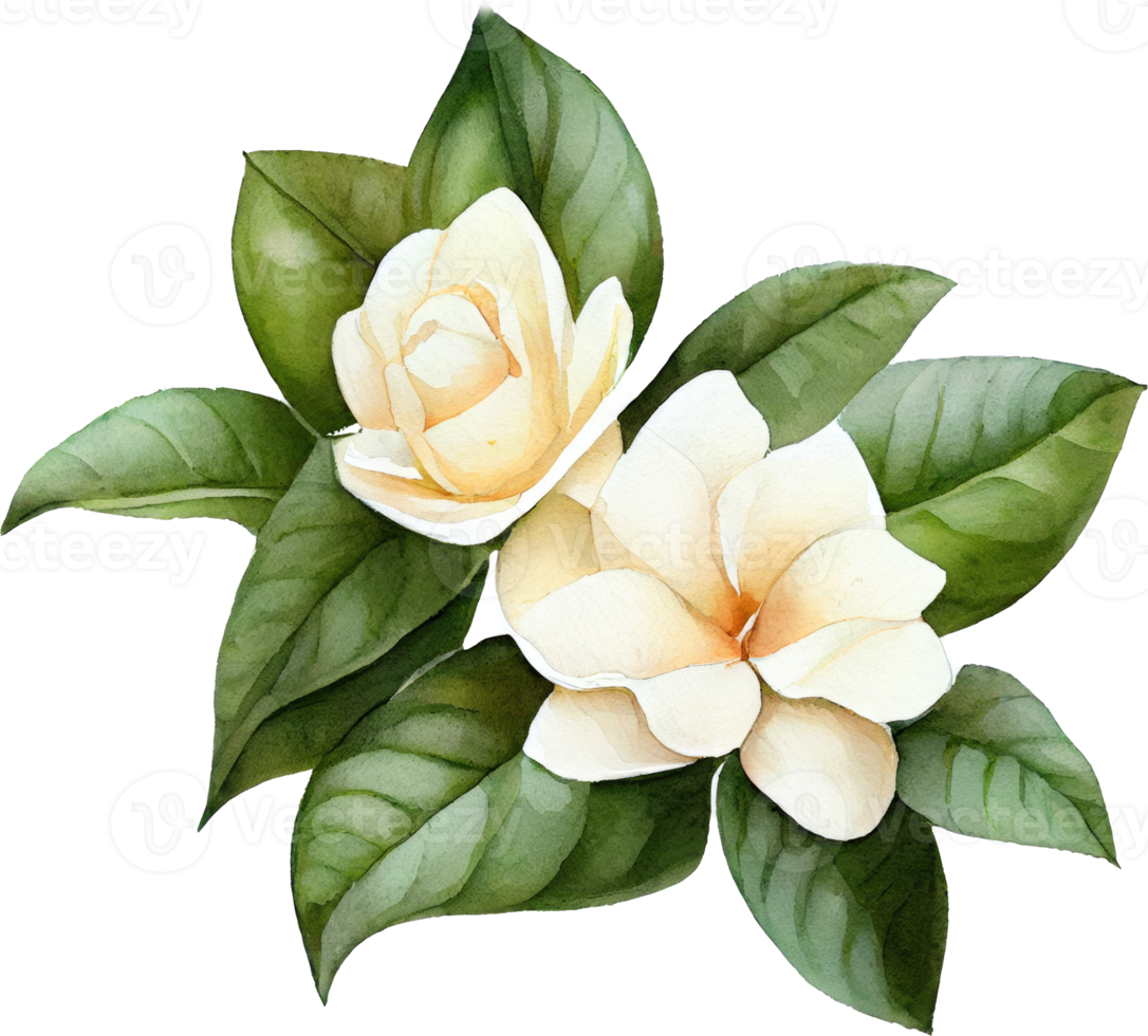 Jasmine Flowers Watercolor Illustration png