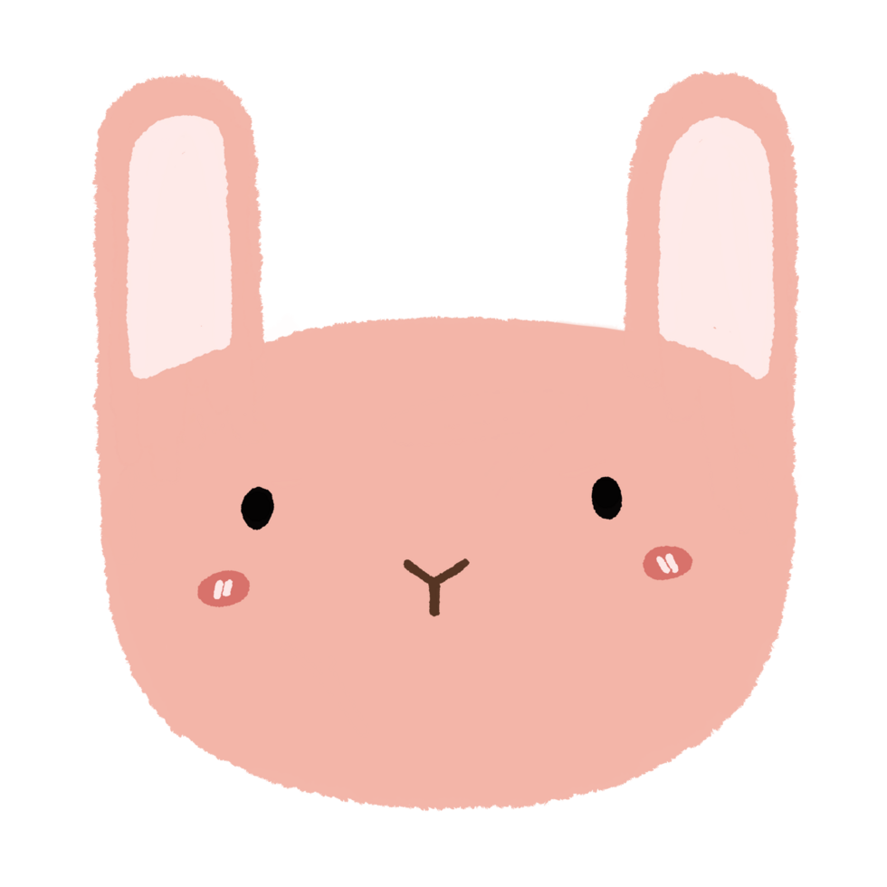 cute pink rabbit illustration png