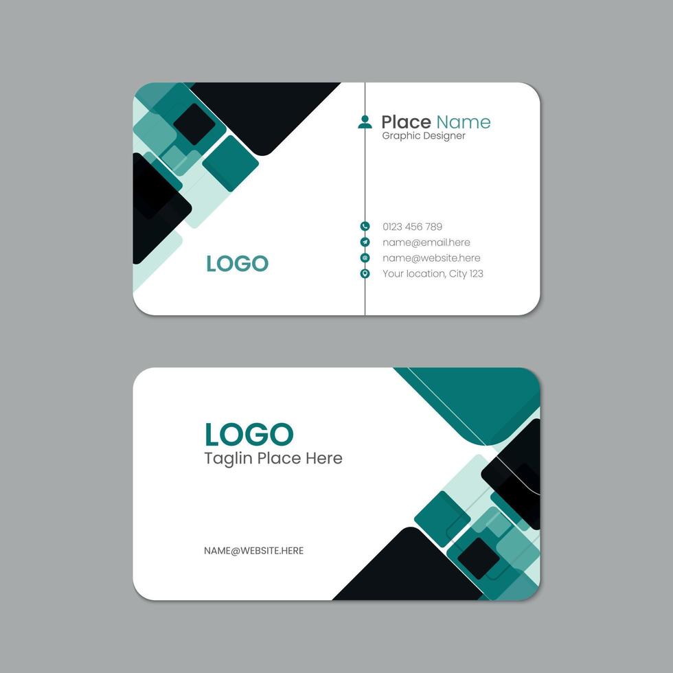 Business card template design with texture, Printable double sided corporate business card template design vector