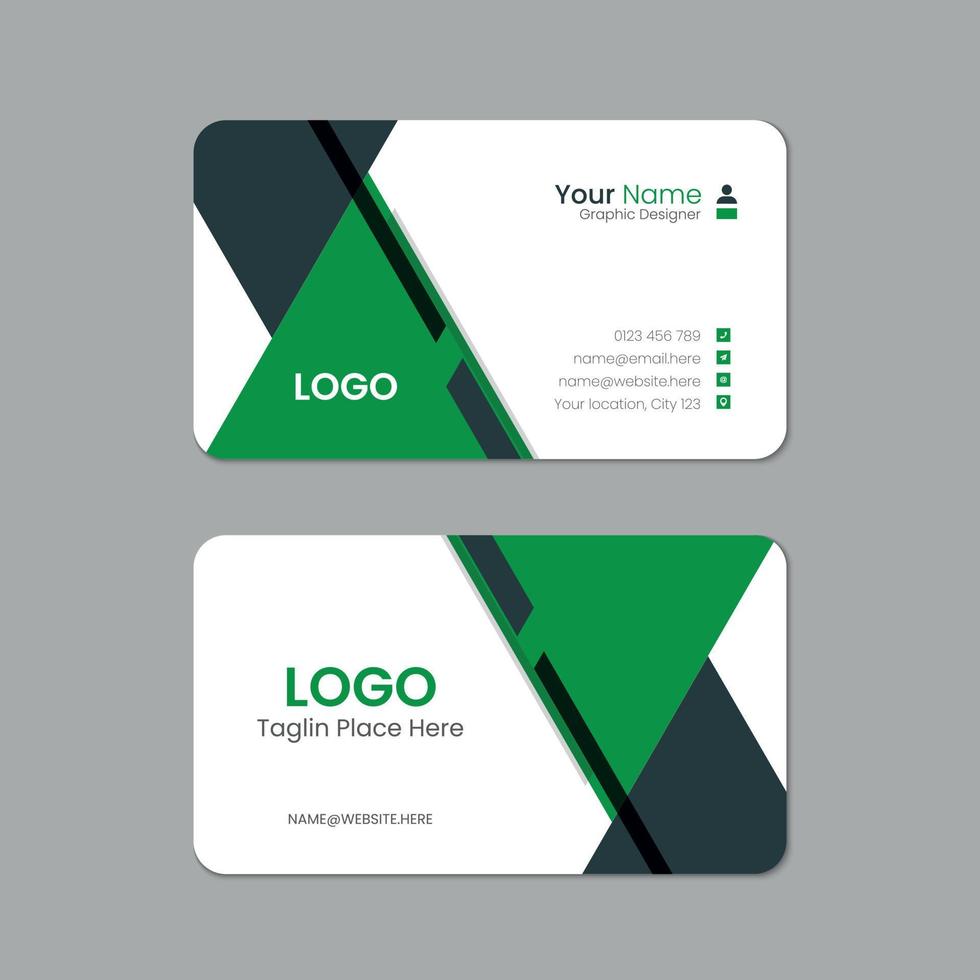 Business card template design with texture, Printable double sided corporate business card template design vector