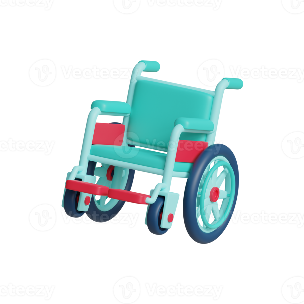 Health and medical icon wheelchair 3d png