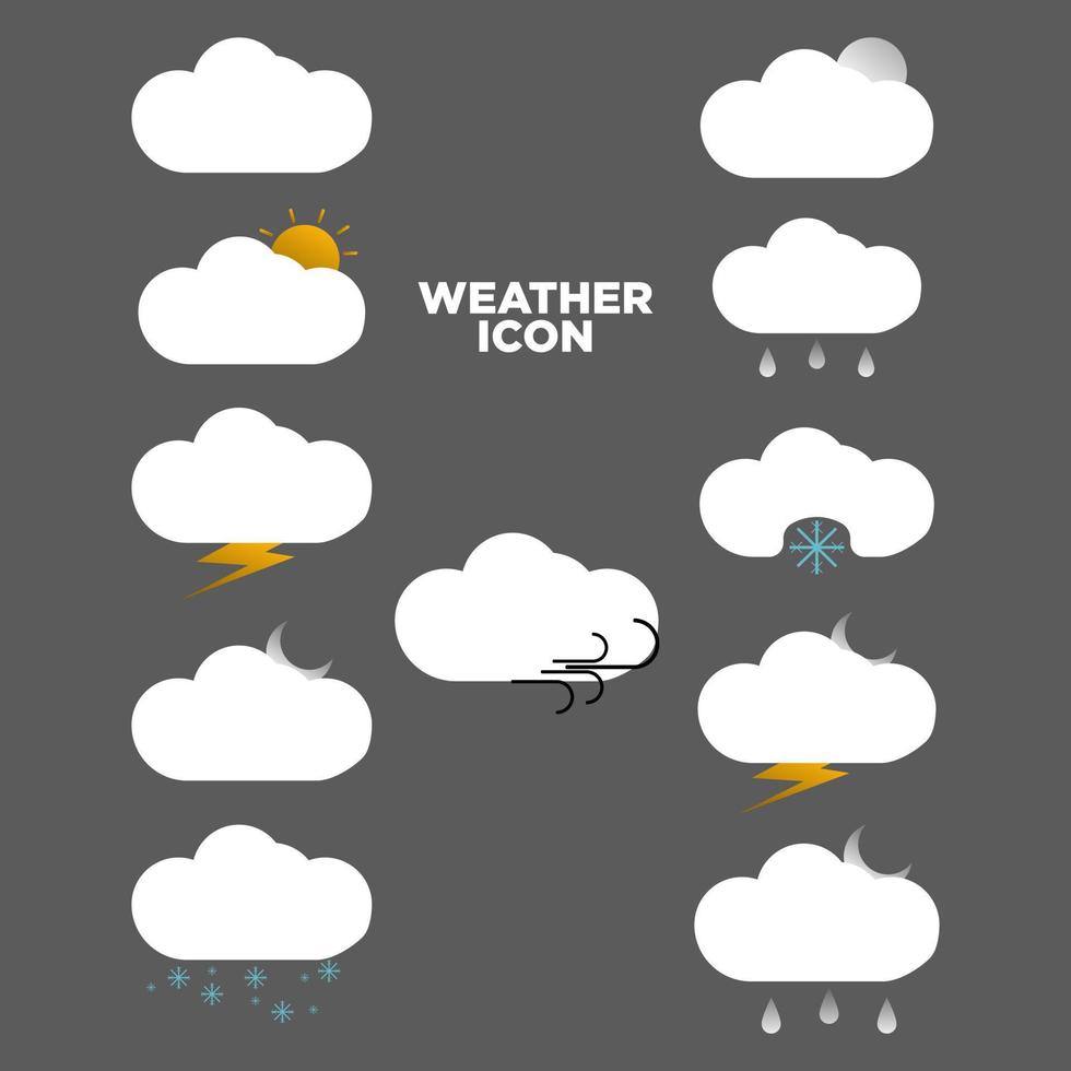 set of modern flat design weather icons vector