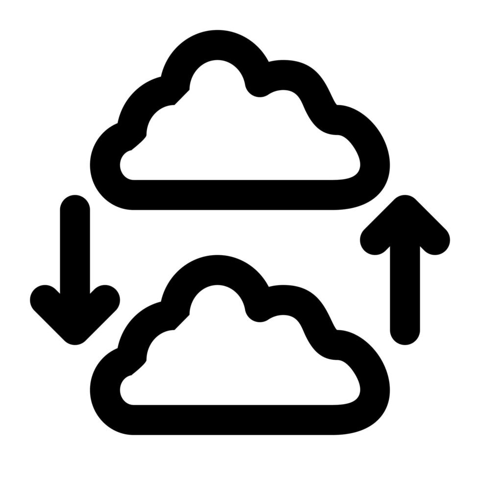 cloud connection of network connection Out of the box outline icon style vector