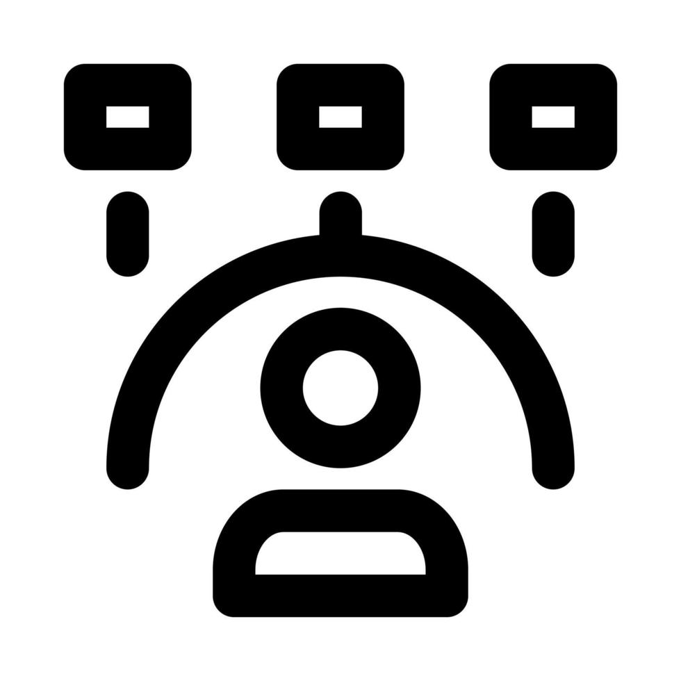 user connection of network connection Out of the box outline icon style vector