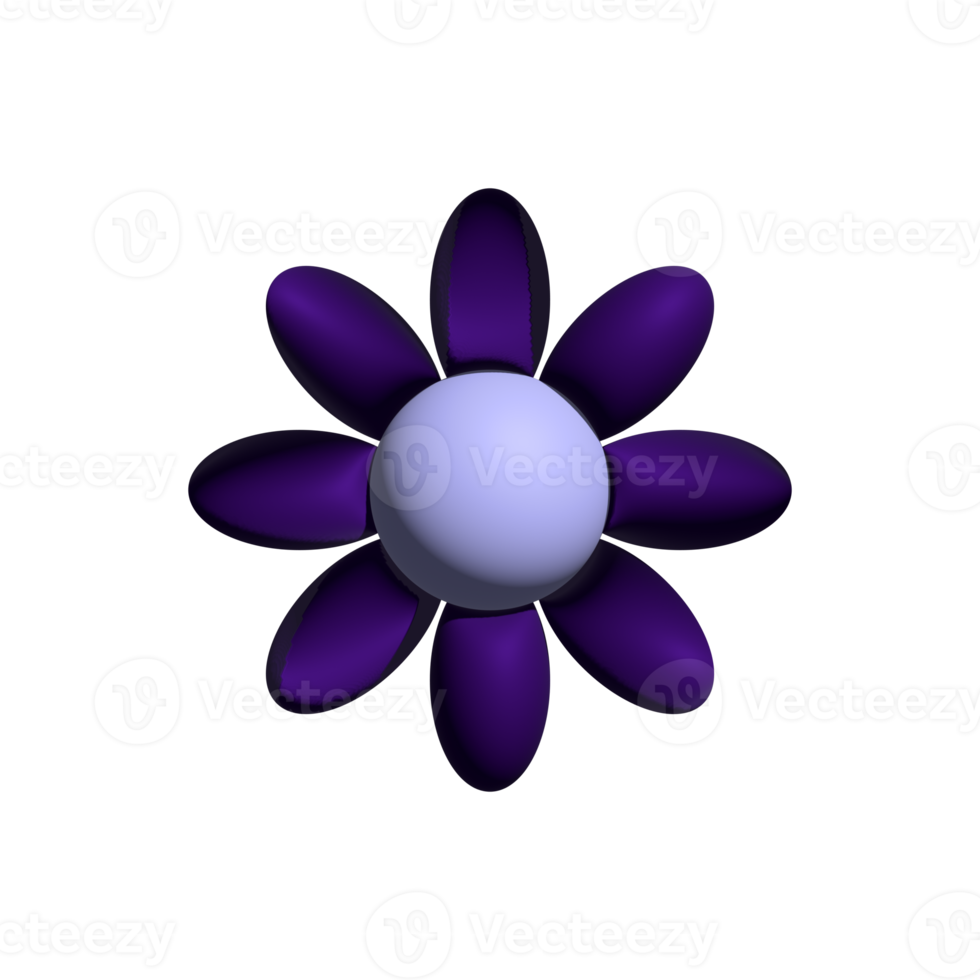 3D flower isolated png