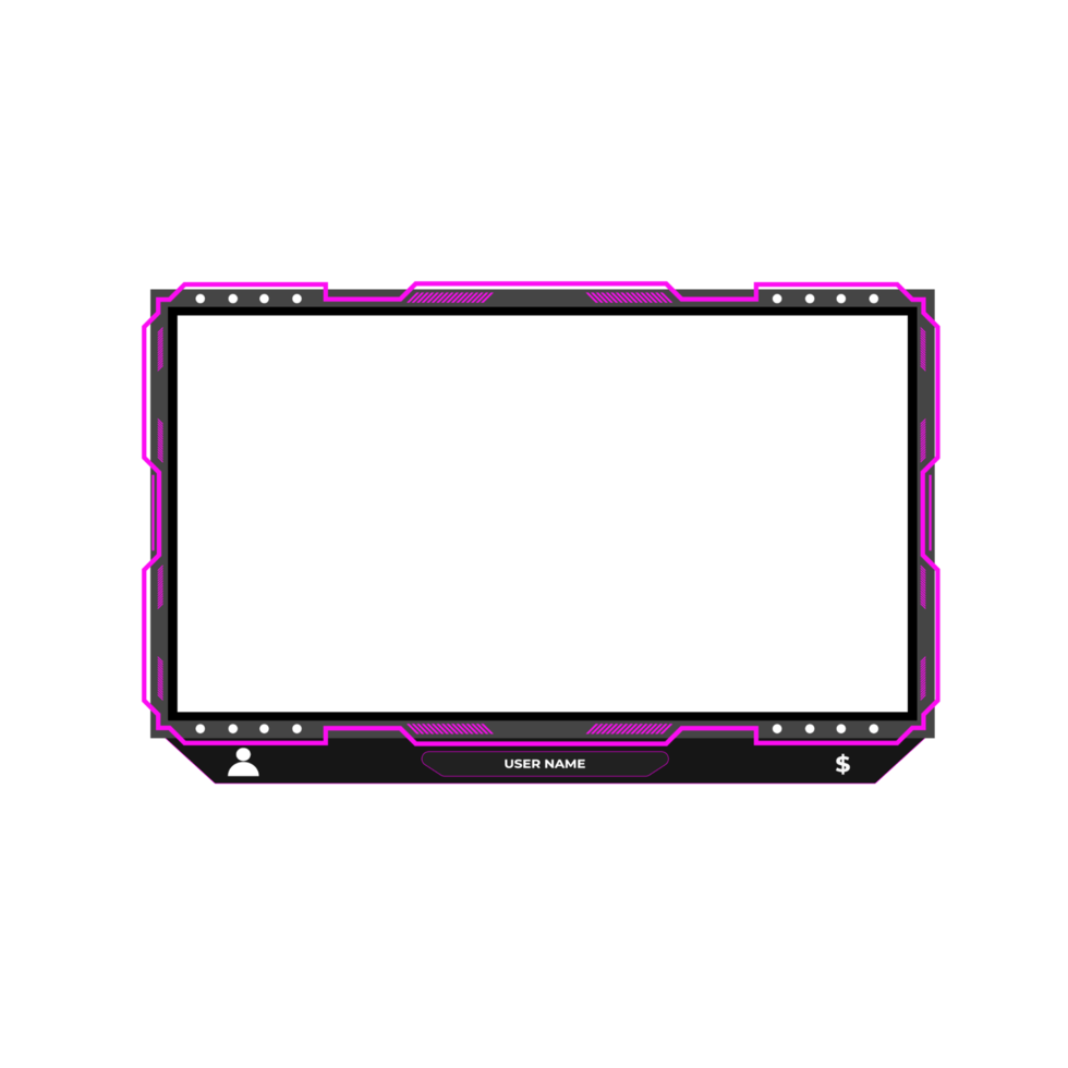 Online gaming screen panel and border design for gamers png