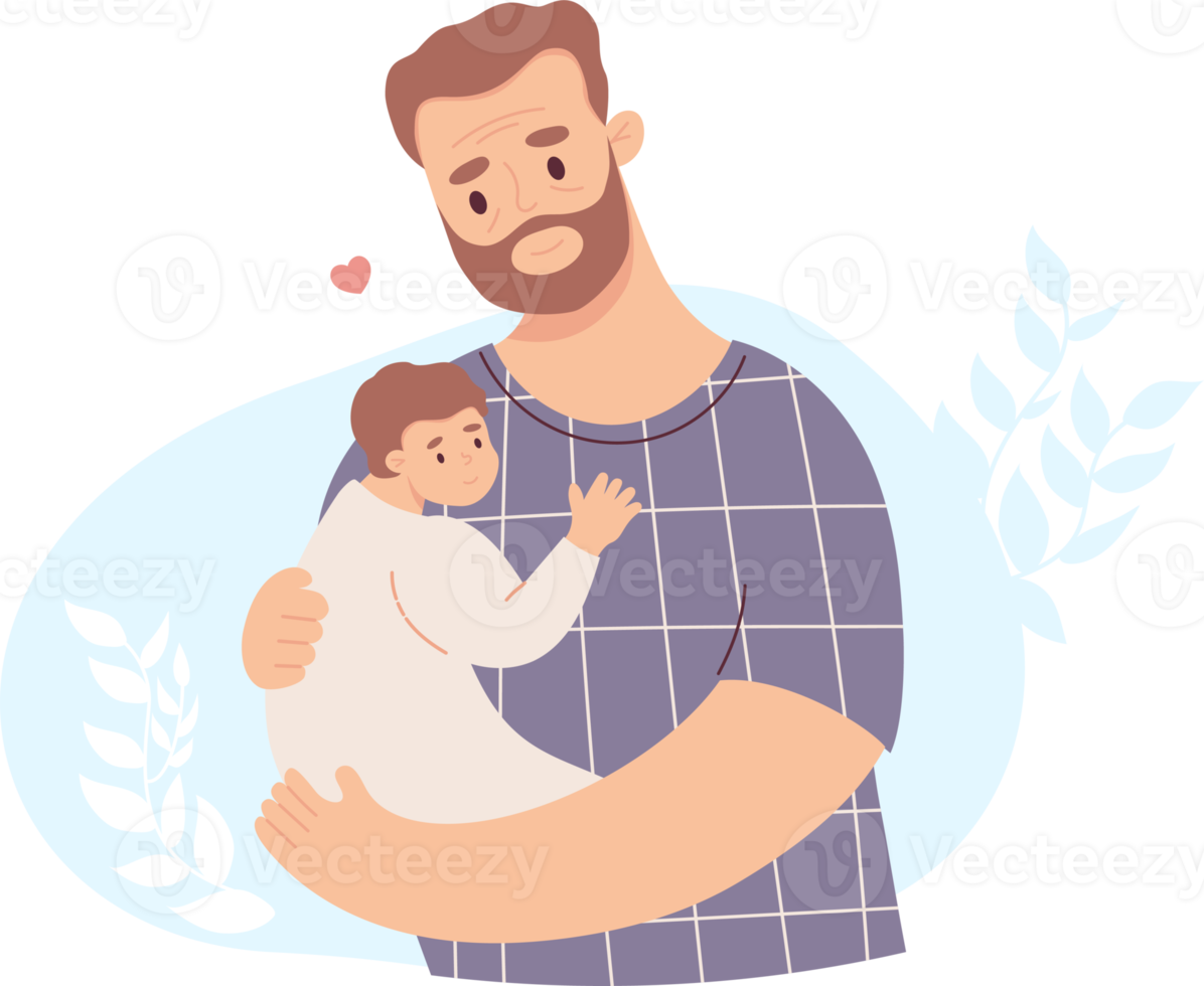 contento padre con neonato png