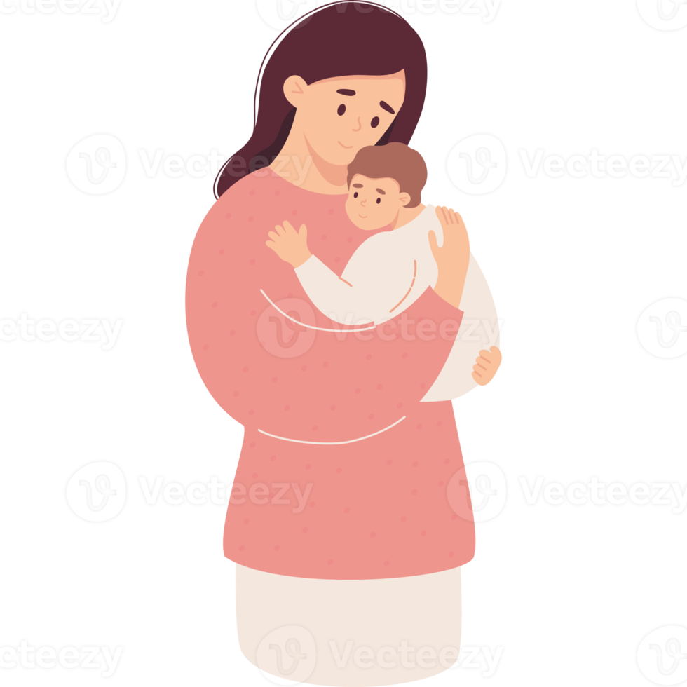 Happy mother with newborn png