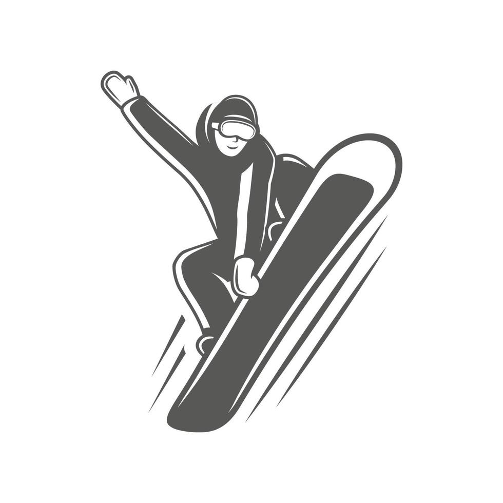 Snowboarder isolated on white background vector