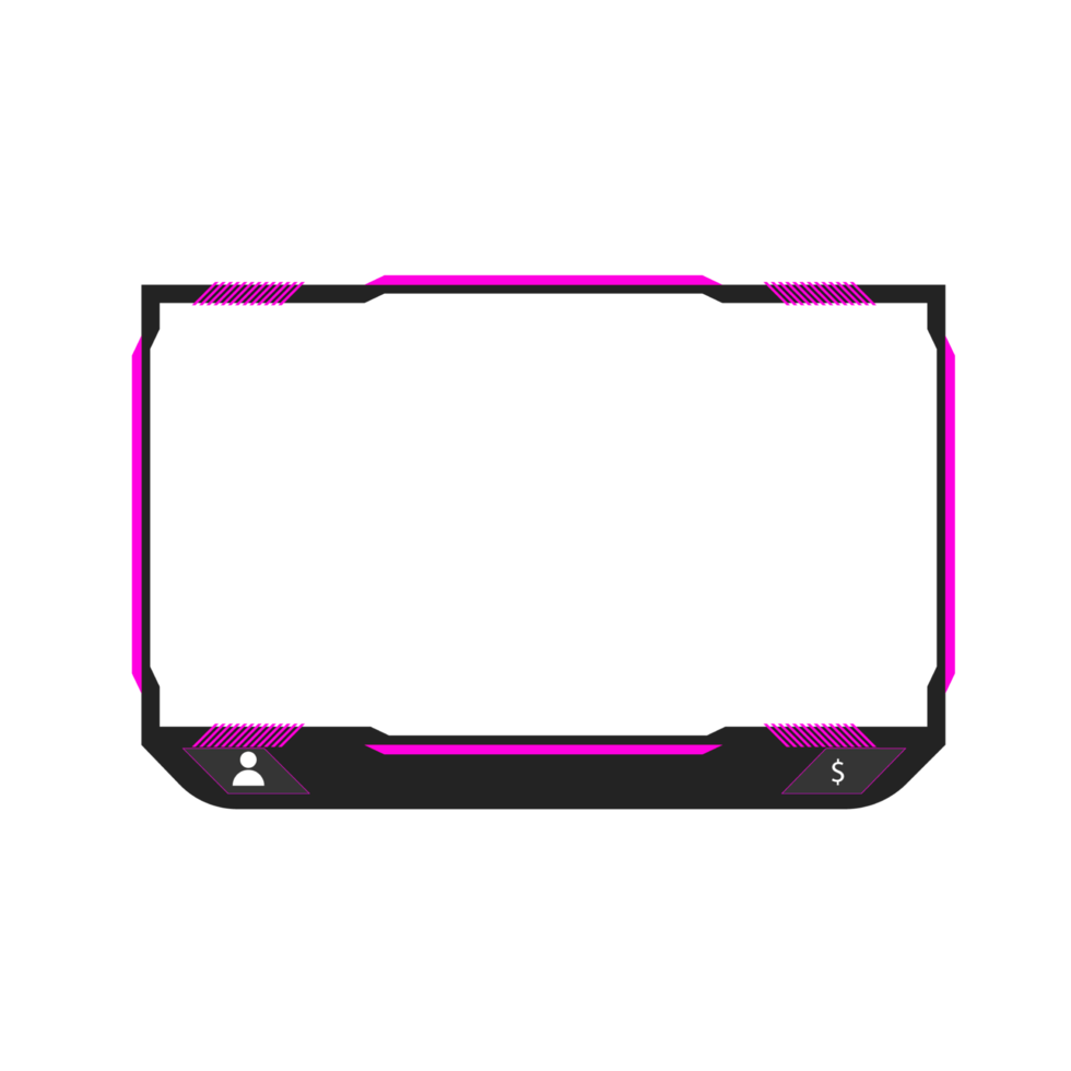 Online gaming screen panel and border design for gamers png