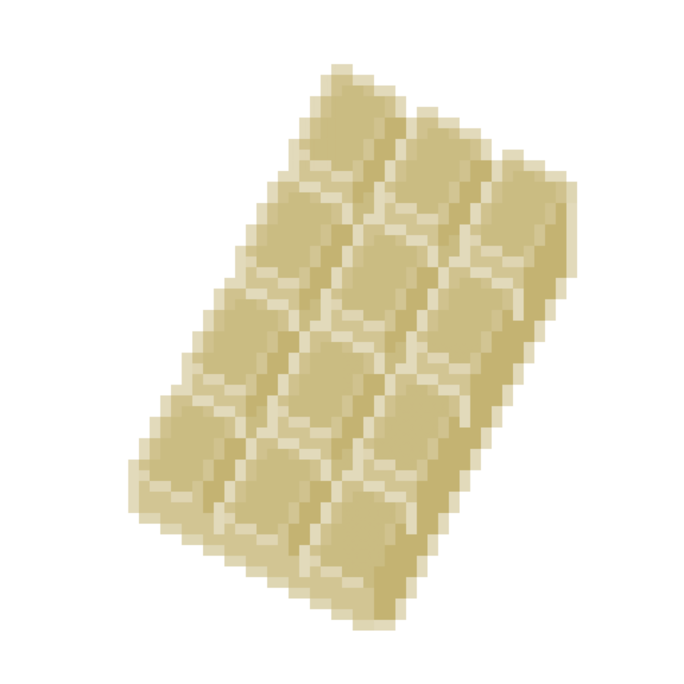 An 8-bit retro-styled pixel-art illustration of white chocolate. png