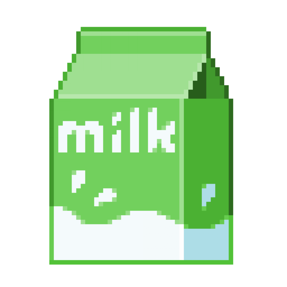 un 8 bits de style rétro Pixel art illustration de une citron vert Lait carton. png