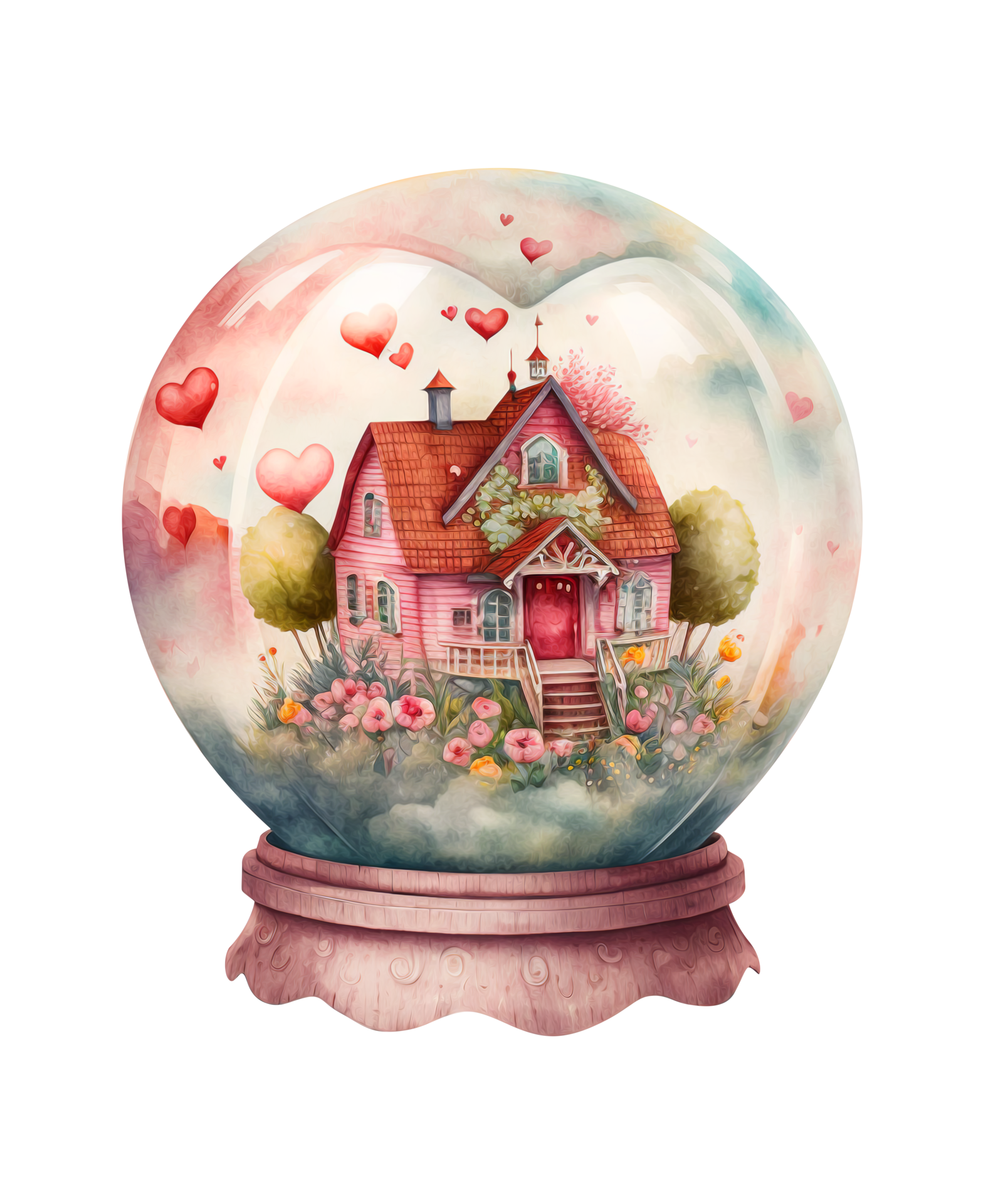 Free Valentine House Watercolor 22751562 PNG with Transparent Background