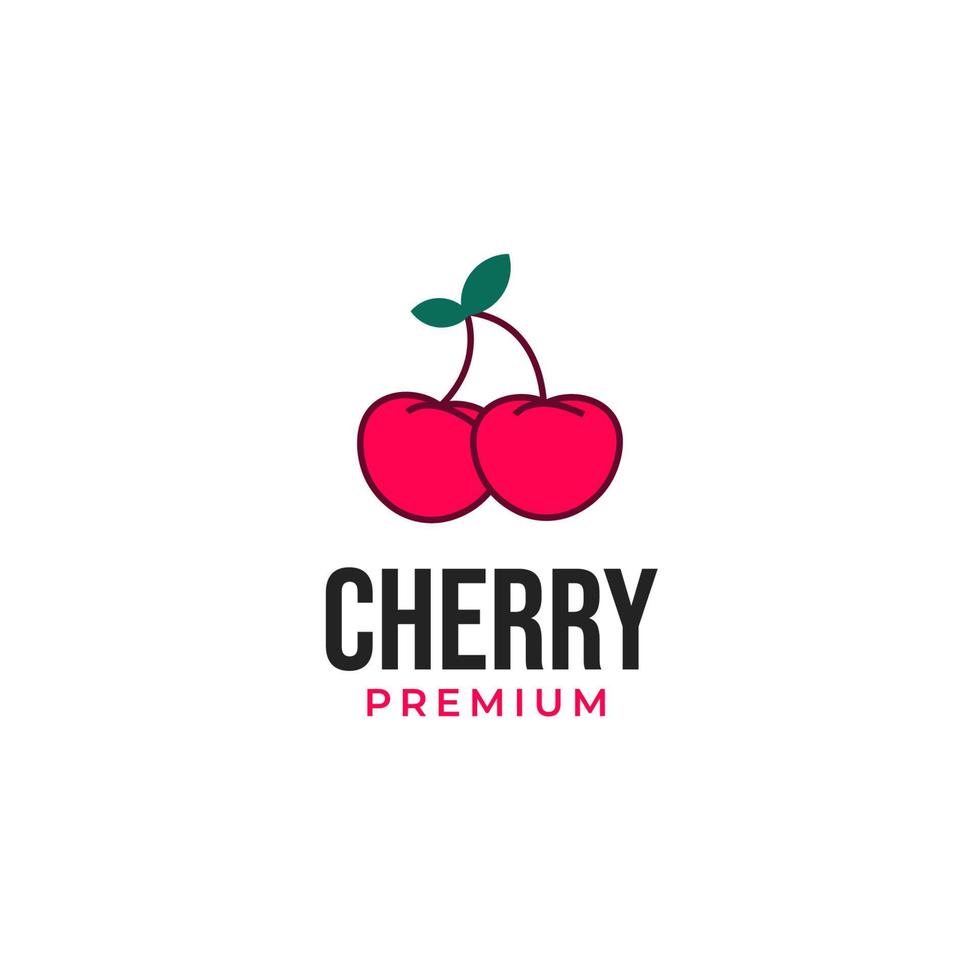 Vector cherry logo design concept illustration idea