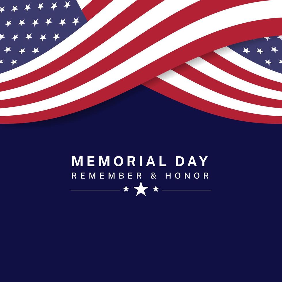 contento monumento día saludo tarjeta con americano bandera, nacional día festivo. recuerda y honor vector