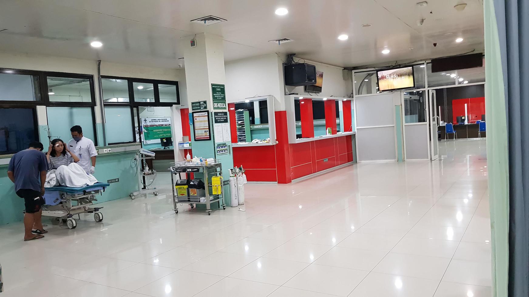 Surakarta, Indonesia, Jan 2023, Interior of recovery room in intensive care unit at Muwardi Hospital photo