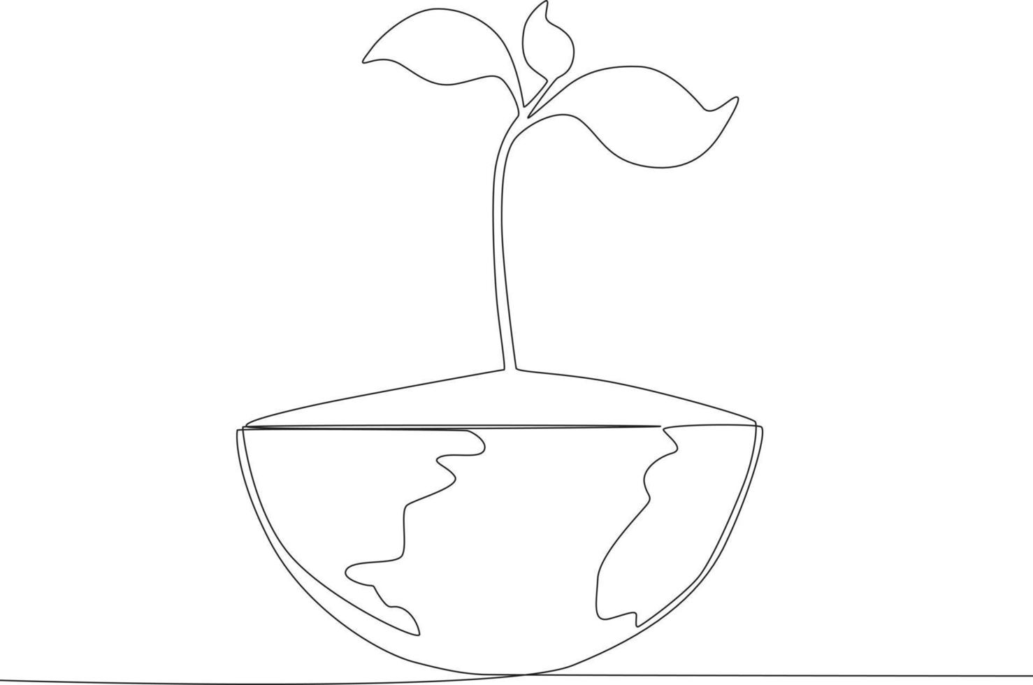 A tree on half the earth vector