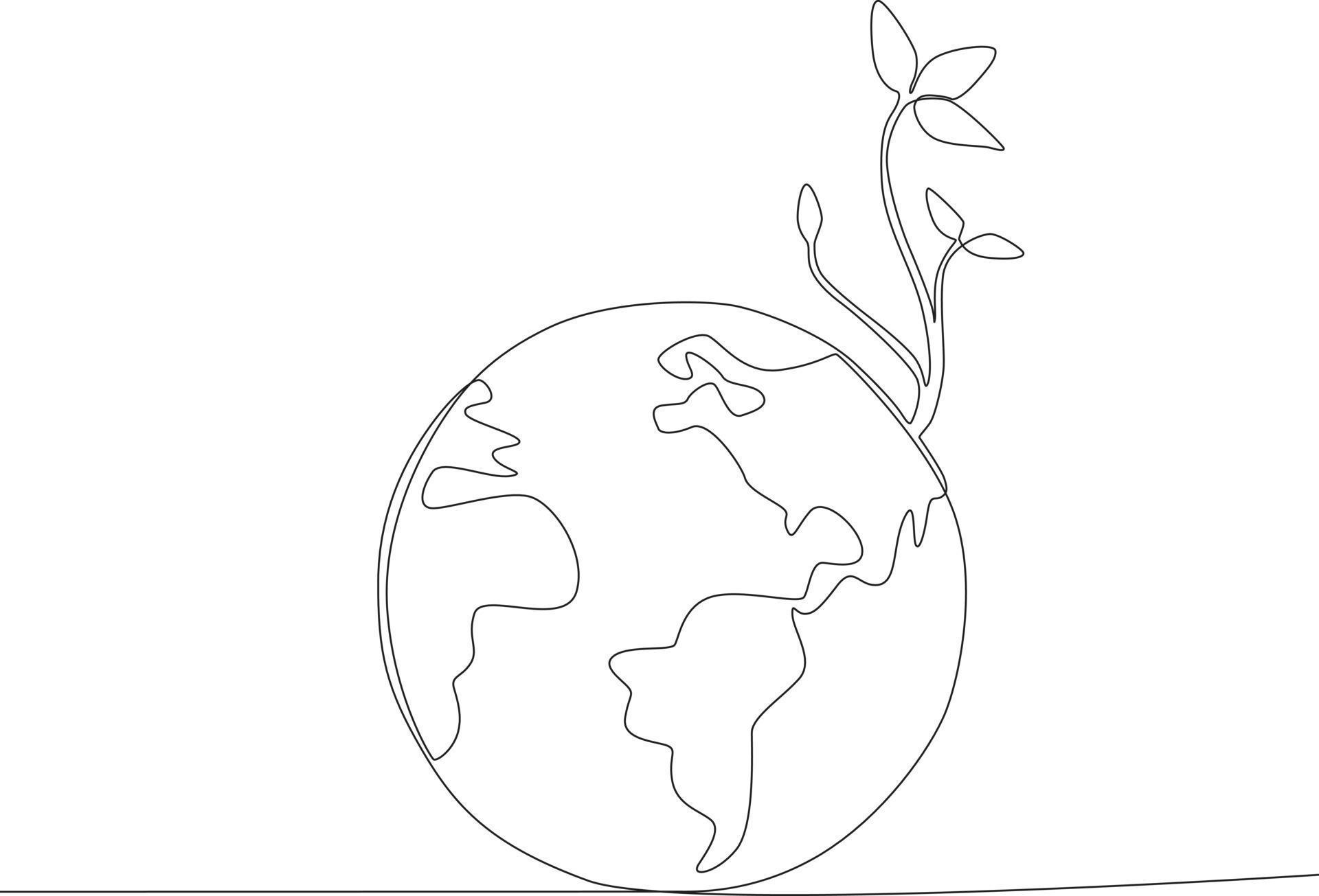 A plant grows on earth 22751881 Vector Art at Vecteezy