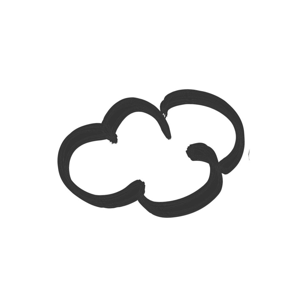 nube mano dibujado icono en blanco antecedentes vector