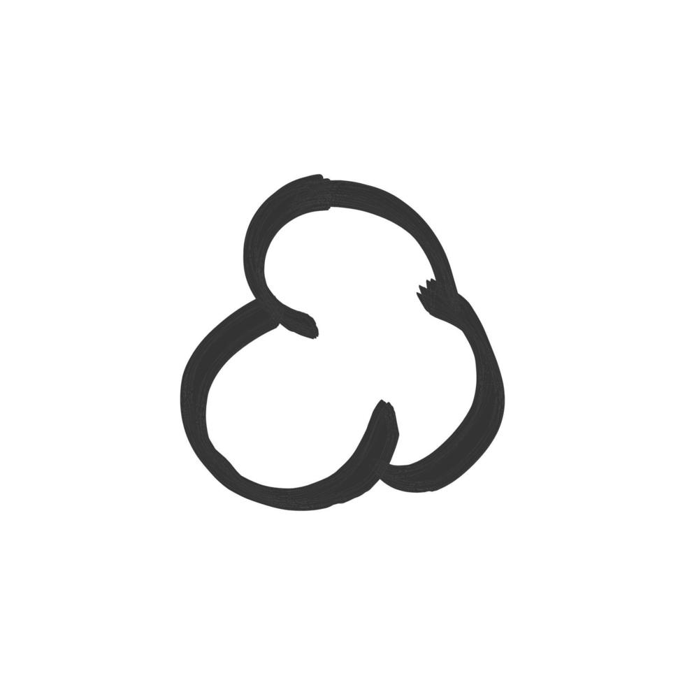 nube mano dibujado icono en blanco antecedentes vector