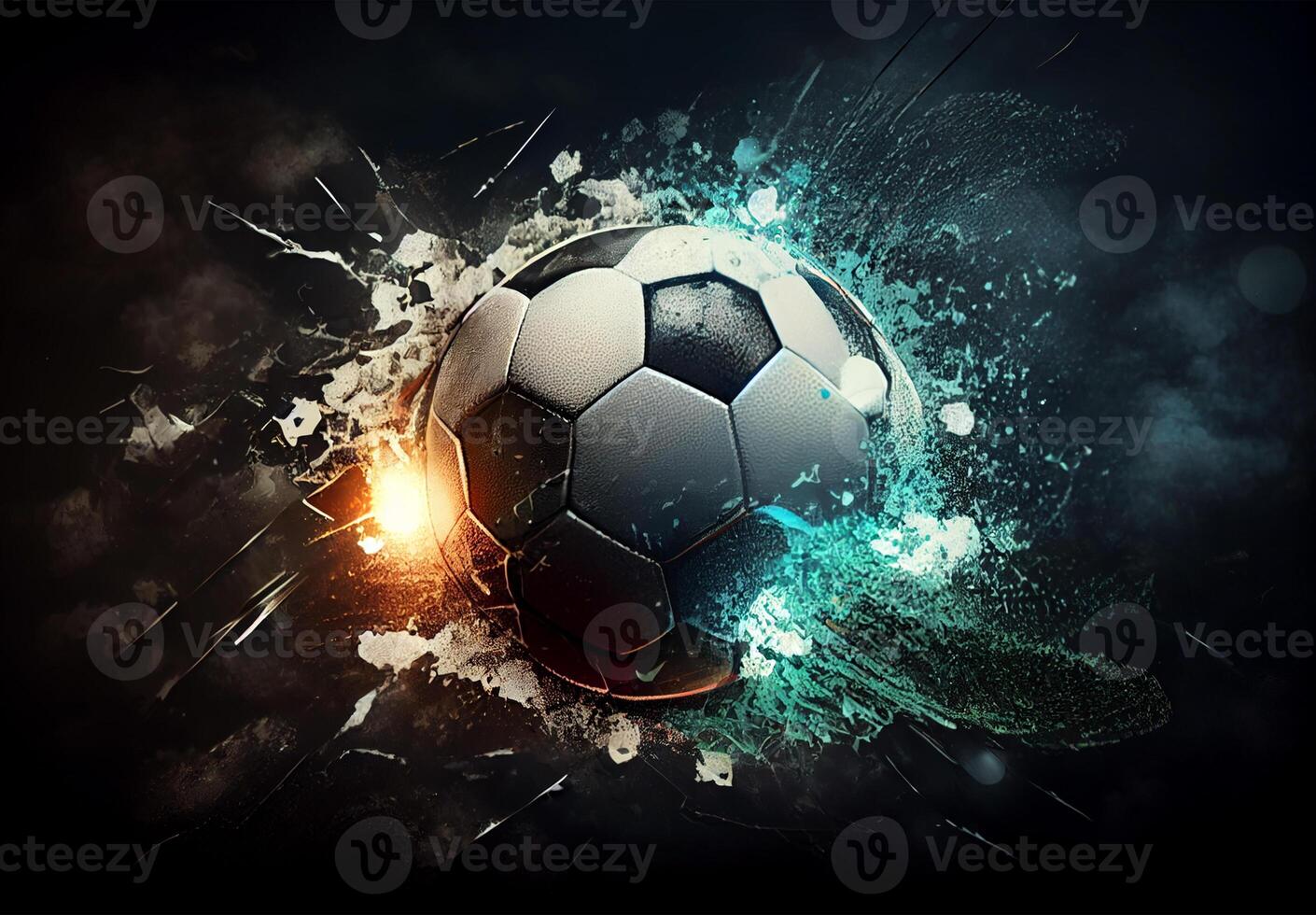 Abstract sports poster soccer ball - image photo