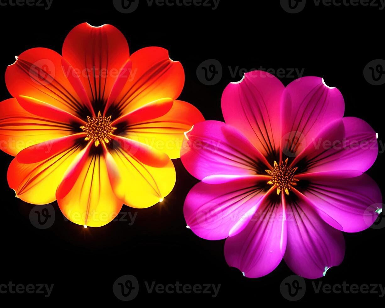 multicolored fantasy abstract flowers by photo