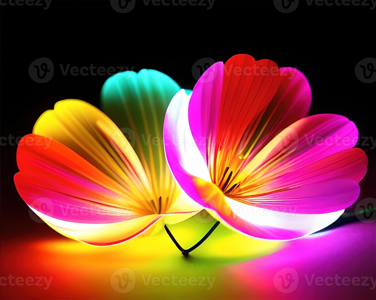 multicolored fantasy abstract flowers by photo