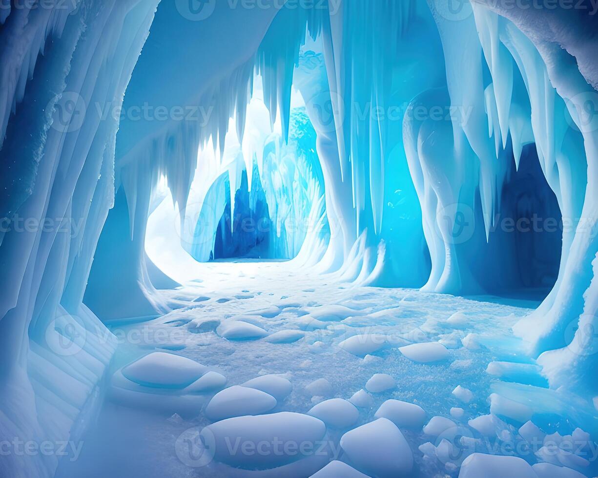 Fantasy caverns of icy abstraction deep down by photo