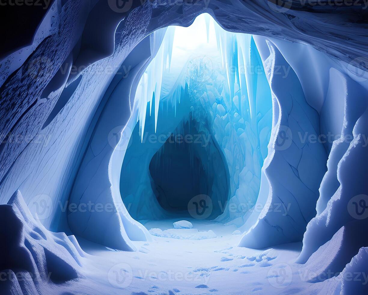 Fantasy caverns of icy abstraction deep down by photo