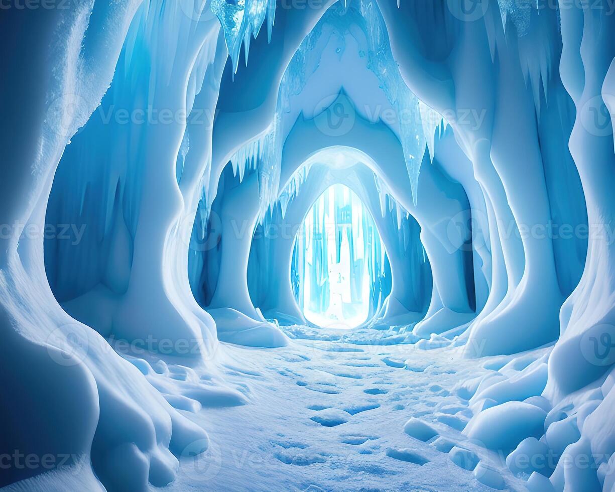 Fantasy caverns of icy abstraction deep down by photo