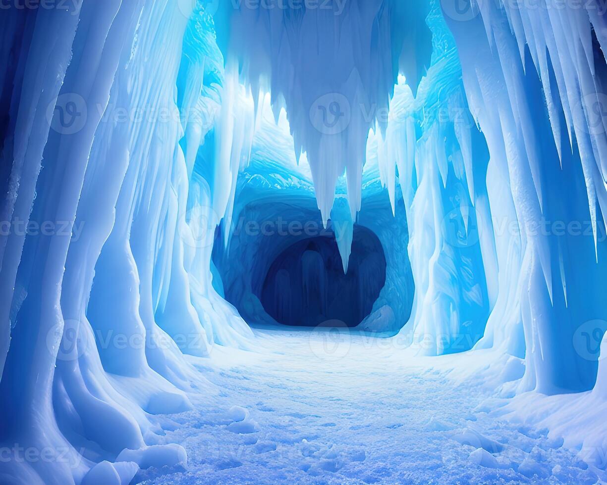 Fantasy caverns of icy abstraction deep down by photo