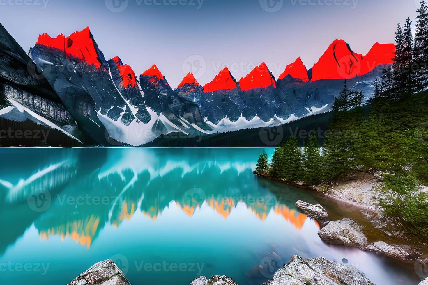 Braies Lake with Seekofel mount on background by photo