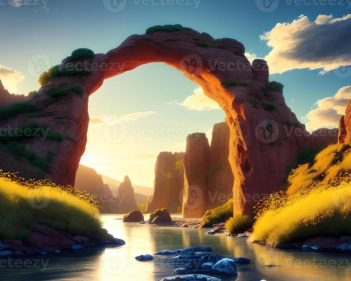 a majestic arch rocks formations by photo