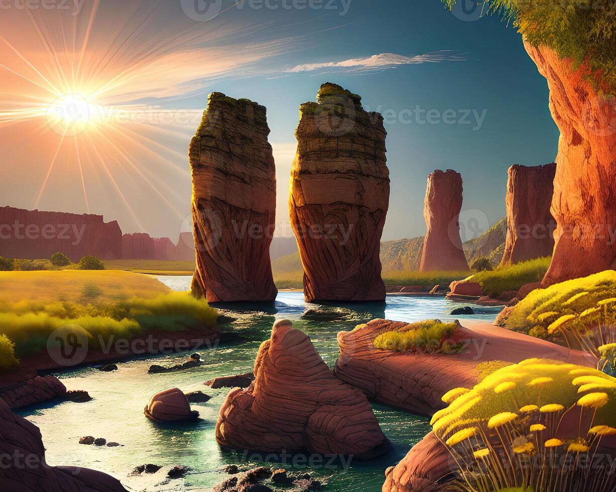 a majestic arch rocks formations by photo
