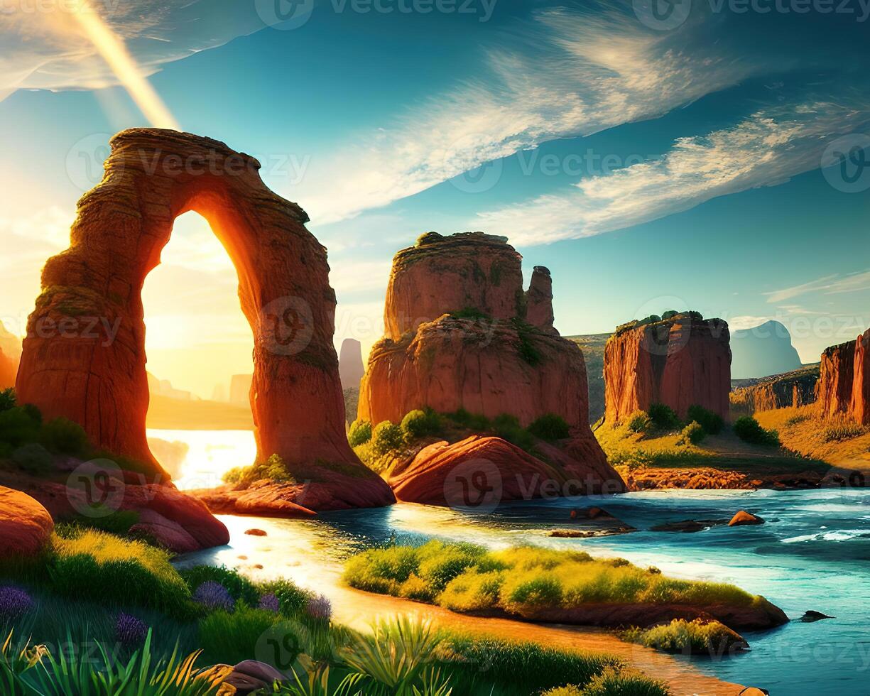 a majestic arch rocks formations by photo