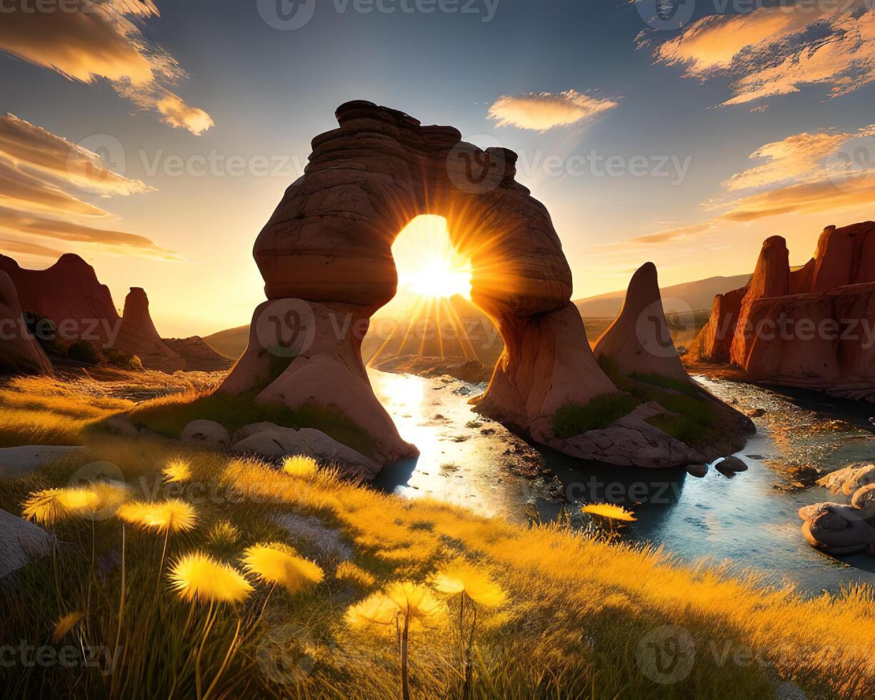 a majestic arch rocks formations by photo
