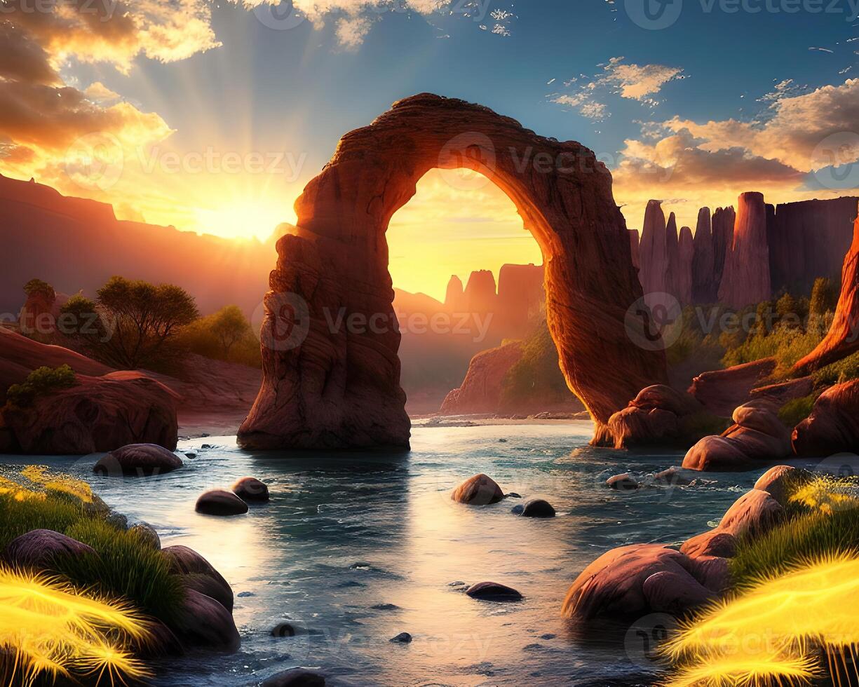 a majestic arch rocks formations by photo