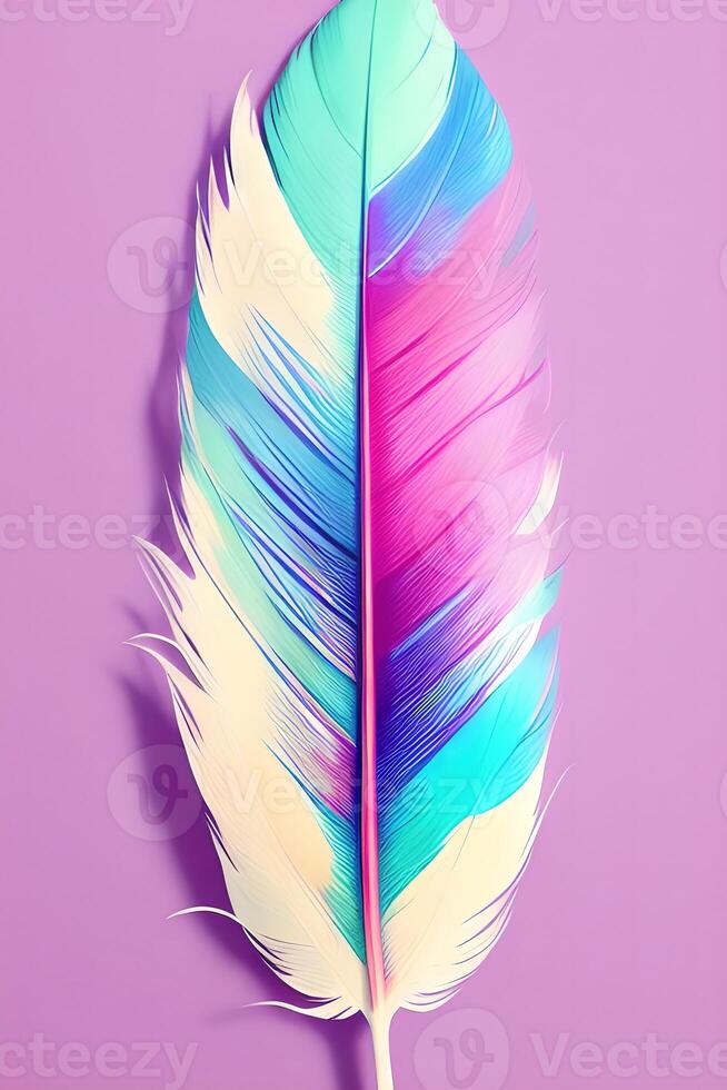 a feather with painting on it with a pastel aesthetic by photo