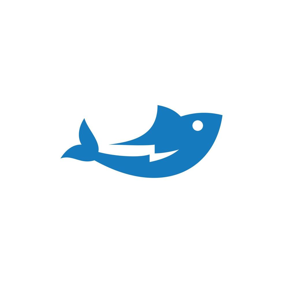 Fish simple with thunderbolt modern logo vector