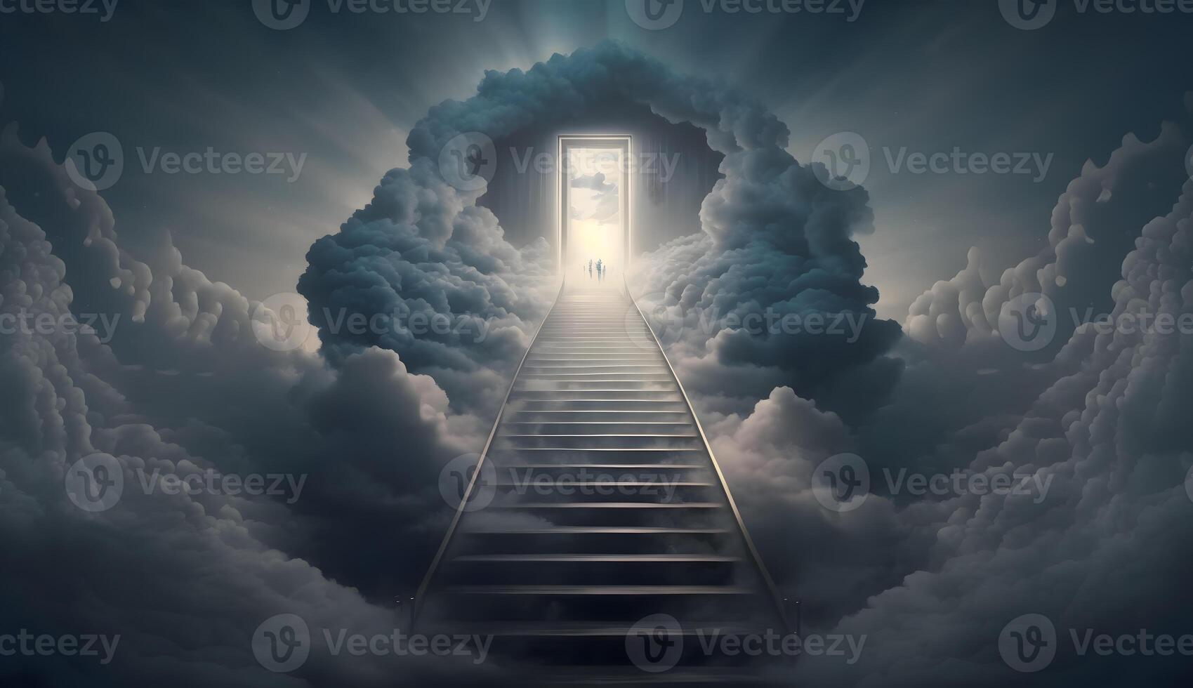 Stairway Leading Up To Heavenly Sky, created using Technology photo
