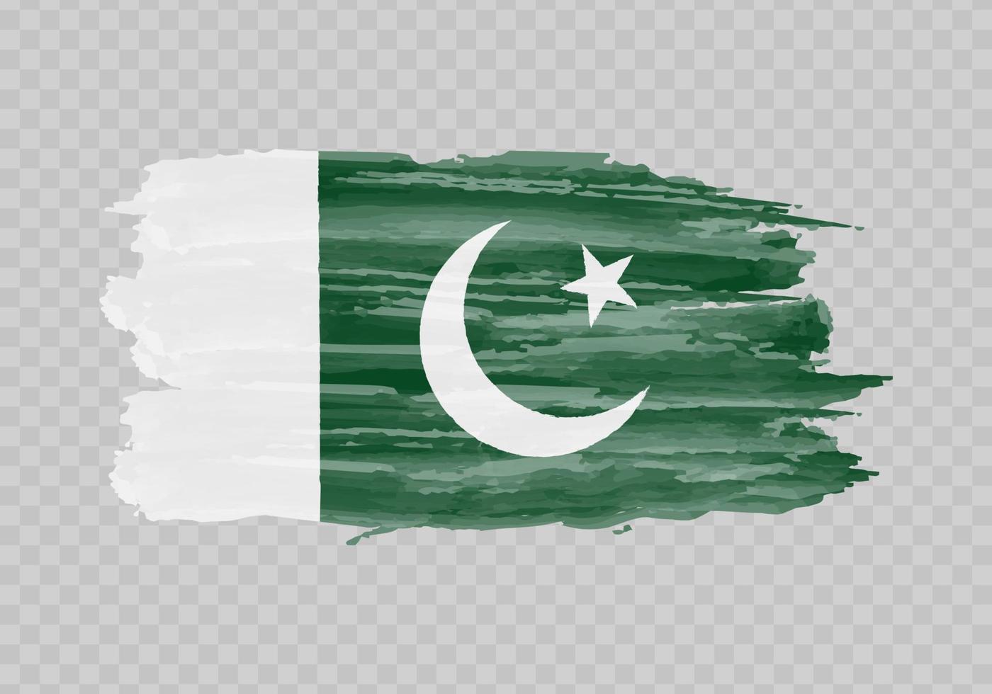 Watercolor painting flag of Pakistan vector