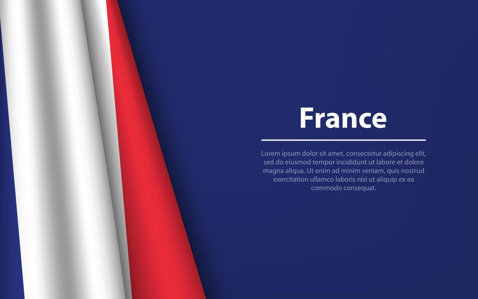 ola bandera de Francia con copyspace antecedentes. vector