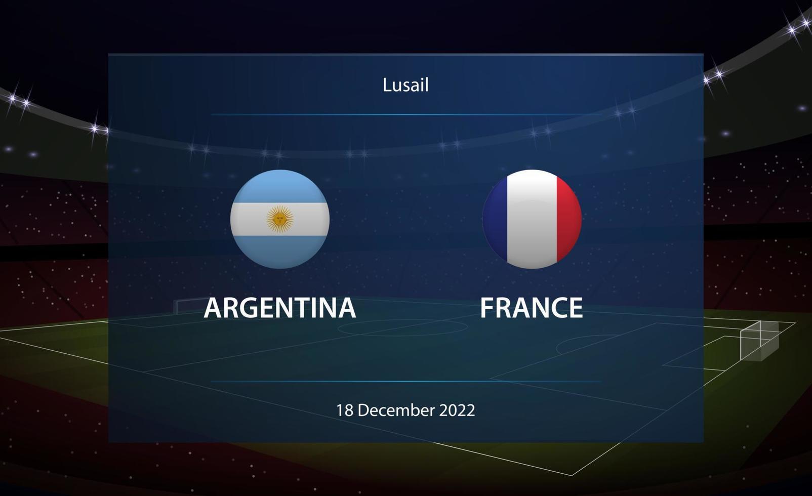 argentina vs Francia. fútbol americano marcador transmitir gráfico vector