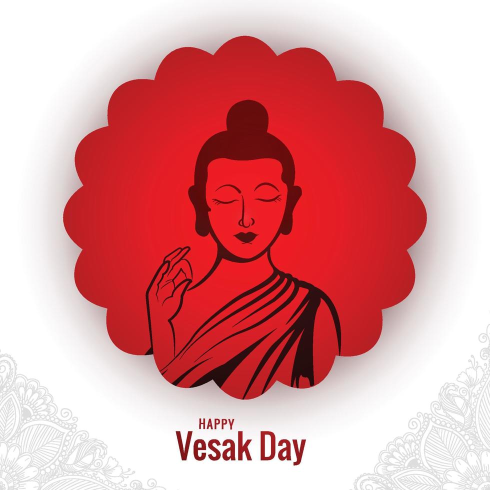 Happy vesak day or buddha purnima card background vector
