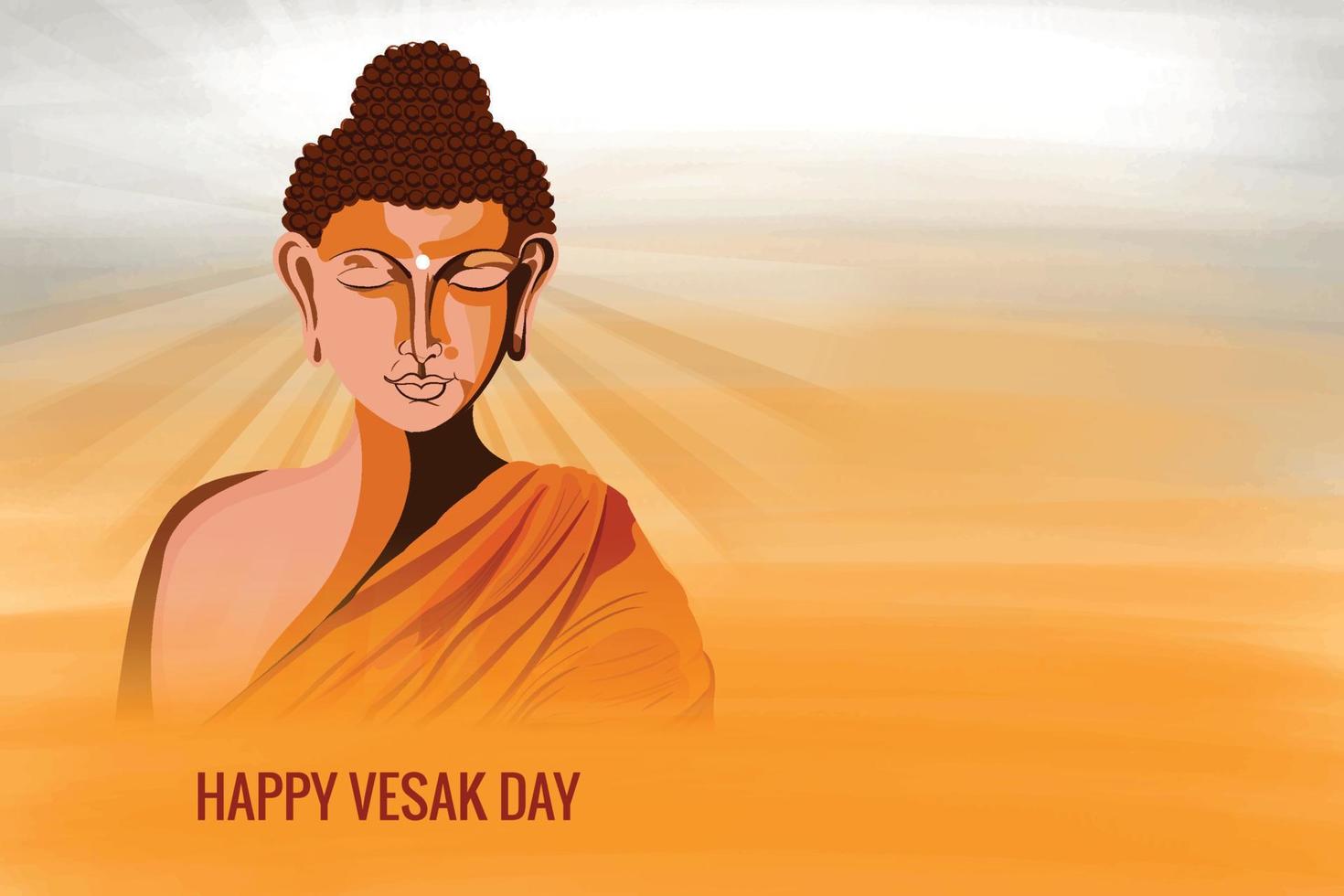 Illustration for happy vesak day celebration card background vector